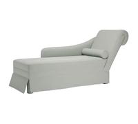 vidaXL Fauteuil long 4009782 velours gris clair avec traversin et accoudoir droit