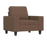 vidaXL Fauteuil Chaise de relaxation siège avec coussin dossier et accoudoirs Tissu marron 60 cm