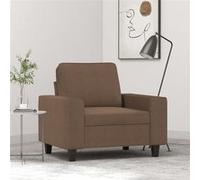 vidaXL Fauteuil Chaise de relaxation siège avec coussin dossier et accoudoirs Tissu marron 60 cm