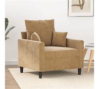 Vidaxl Fauteuil Marron 60 Cm Velours Marron