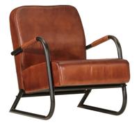 vidaXL Fauteuil marron en cuir véritable
