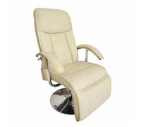 Vidaxl Fauteuil De Massage Blanc Crème Similicuir Blanc