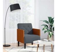 vidaXL Fauteuil avec accoudoirs velours gris foncé G