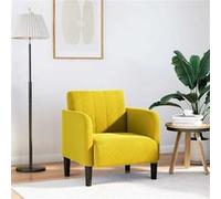 Vidaxl Fauteuil Avec Accoudoirs Jaune 54 Cm Velours Jaune