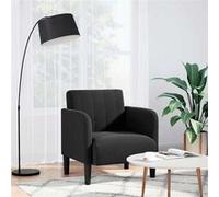 vidaXL Fauteuil TV avec accoudoirs en velours 54 cm Noir
