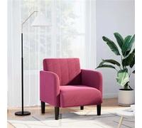 Fauteuil met armleuningen cm velours rouge bordeaux