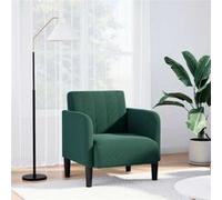 vidaXL Fauteuil avec accoudoirs 54 cm en velours vert foncé