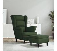 vidaXL Fauteuil met voetenbank fluweel donkergroen3115933 Vert G