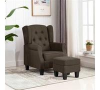 Vidaxl Fauteuil Avec Repose-Pied Marron Tissu Marron