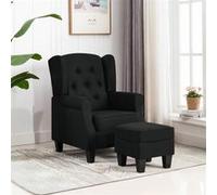 Fauteuil avec Repose-pied Fauteuil de Relaxation Fauteuil de Salon Meuble de Salon Fauteuil de Salle de Séjour Maison Intérieur Noir Tissu