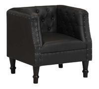 vidaXL Fauteuil Meuble de Salon Fauteuil de Chambre à Coucher Meuble de Salle de Séjour Siège Maison Intérieur Noir Cuir 286590