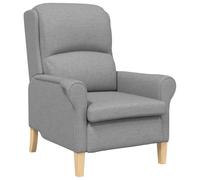 vidaXL Fauteuil Moderne Confortable en Gris Clair | Design Ergonomique, Tissu Souple en Polyester Idéal pour Les Salons et Les Coins Lecture, Supporte Un Adulte, Chaise Contemporaine et Confortable