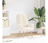vidaXL Fauteuil Relaxant crème en Tissu Semblable à de la Laine bouclée