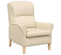 vidaXL Fauteuil Moderne Crème Tissu et Bois Moyen Fauteuil Crème