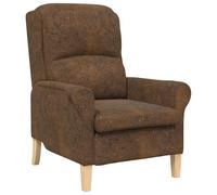 vidaXL Fauteuil Moderne Marron Tissu, Bois Standard Ergonomique