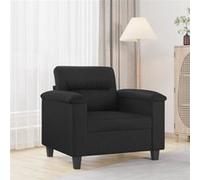 vidaXL Canapé 2 places – Causeuse rembourrée avec accoudoirs – Similicuir Noir