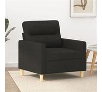 Fauteuil, Chaise de Relaxation avec Accoudoirs et Coussin de Dossier, Meuble de Salon Salle de Séjour Intérieur, Moderne, Noir Tissu