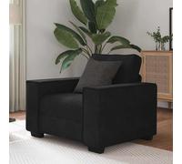 vidaXL Fauteuil canapé simple – Velours Noir 60 cm – Chaise d'appoint