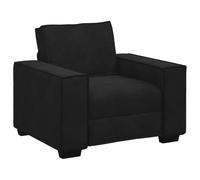vidaXL Fauteuil canapé simple – Velours Noir 60 cm – Chaise d'appoint