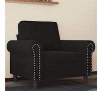 vidaXL Fauteuil, Siège avec Accoudoirs et Dossier Rembourrés, Canapé avec Coussin, Meuble de Salle de Séjour, Moderne, Noir 359514