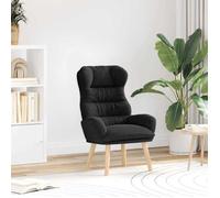 Chaise Relaxante Vidaxl En Tissu Noir Ressemblant À De La Laine Noir