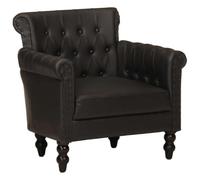 vidaXL Fauteuil Noir Cuir de chèvre véritable
