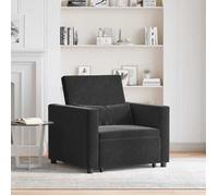 vidaXL Fauteuil Noir Moderne Pour Salon Chaise Rembourrée Élégante Avec Housses Amovibles Cadre en Bois Idéal Pour Détente 42002703