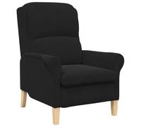 vidaXL Fauteuil Noir Noir Tissu, Bois Taille Standard Ergonomique