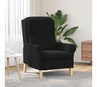 vidaXL Fauteuil Noir Noir Tissu, Bois Taille Standard Ergonomique