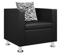 vidaXL Fauteuil Noir Similicuir