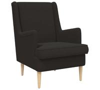 vidaXL Fauteuil Noir Tissu en Laine de Mouton, Fauteuil, Assise Moderne et Confortable pour Chambre, Tissu Doux, Cosy pour Salons, Luxe pour chez soi