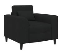 vidaXL Fauteuil Noir Tissu, Fauteuil Moderne, Assise Confortable pour Chambre, Salon, Coussin en Mousse pour Un déco stylé