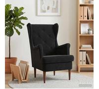 vidaXL Fauteuil Noir Velours, Fauteuil élégant, Chaise en Velours Moderne, Confort stylé pour Salon, Assise Indoor Polyvalente, détente assurée