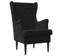 vidaXL Fauteuil Noir Velours, Fauteuil Moderne, Confortable pour Salon, élégant en Velours, Assise Douillette pour Chambre, Coin Lounge Chic