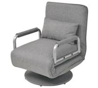 vidaXL Fauteuil pivotant et canapé-lit Gris clair Tissu