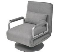 Vidaxl Fauteuil Pivotant Et Canapé-Lit Gris Clair Tissu Gris