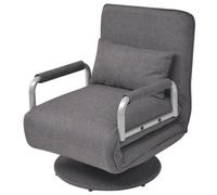 Vidaxl Fauteuil Pivotant Et Canapé-Lit Gris Foncé Tissu Gris