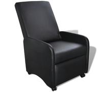 Vidaxl Fauteuil Pliable Noir Similicuir Noir