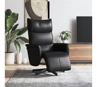 vidaXL Fauteuil réglable avec repose-pieds similicuirnoir Noir G