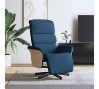 vidaXL Fauteuil réglable avec repose-pieds tissu bleu Bleu G