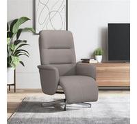 vidaXL Fauteuil inclinable avec repose-pieds taupe tissu Gris