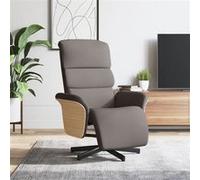 vidaXL Fauteuil réglable avec repose-pieds tissu taupe Taupe G