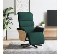 vidaXL Fauteuil réglable avec repose-pieds tissu vert foncé Vert G