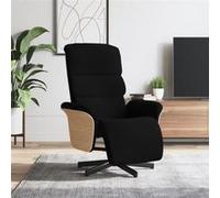 vidaXL Fauteuil réglable avec repose-pieds tissunoir Noir G