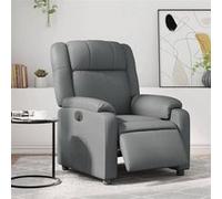 Fauteuil réglable électrique similicuir gris