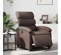 vidaXL Fauteuil inclinable électrique – Dossier et repose-pied réglables – Similicuir marron