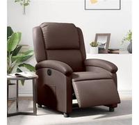 Fauteuil réglable électrique similicuir marron