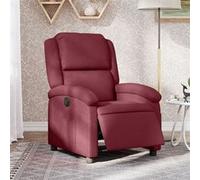 Fauteuil Inclinable Electrique, Chaise de Relaxation avec Dossier et Repose-pied Réglables, Siège de Salon, Moderne, Rouge Bordeaux Tissu