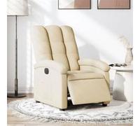 Fauteuil réglable électrique tissu crème