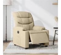 vidaXL Fauteuil inclinable électrique – Chaise de relaxation, dossier et accoudoirs – Tissu crème